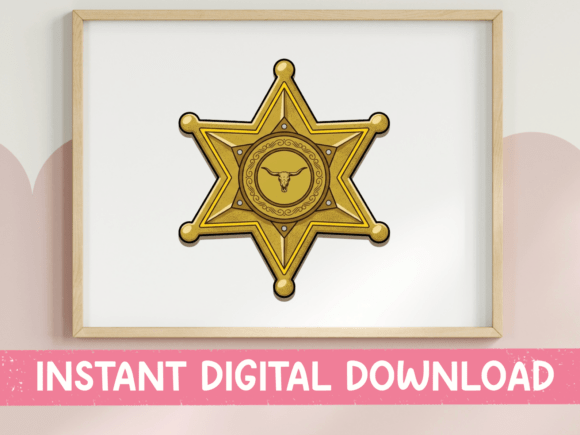 Gold Sheriff Star Badge Design: A Bold Statement for Embroidery Projects