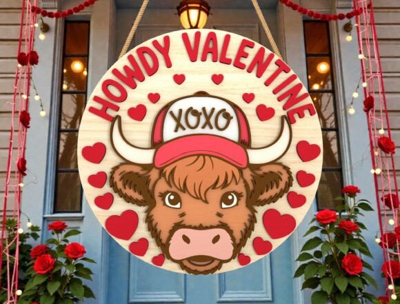 Howdy Valentine Highland Cow SVG Review for Real Embroidery Projects