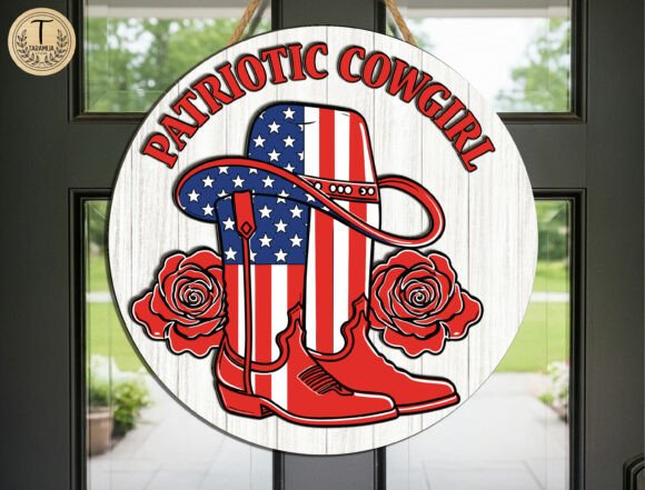 Patriotic Cowgirl Door Sign SVG Review: A Bold, Fun Embroidery Design