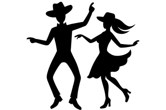 Silhouette Couple Dancing Rock and Roll