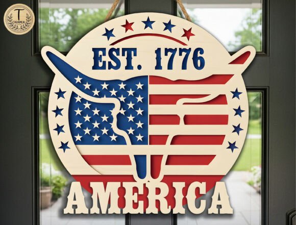 Western Patriotic Door Sign Lasercut SVG Review